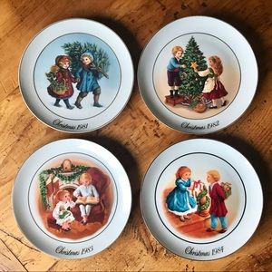 Avon Christmas Plates Set of Four: 1981-1984